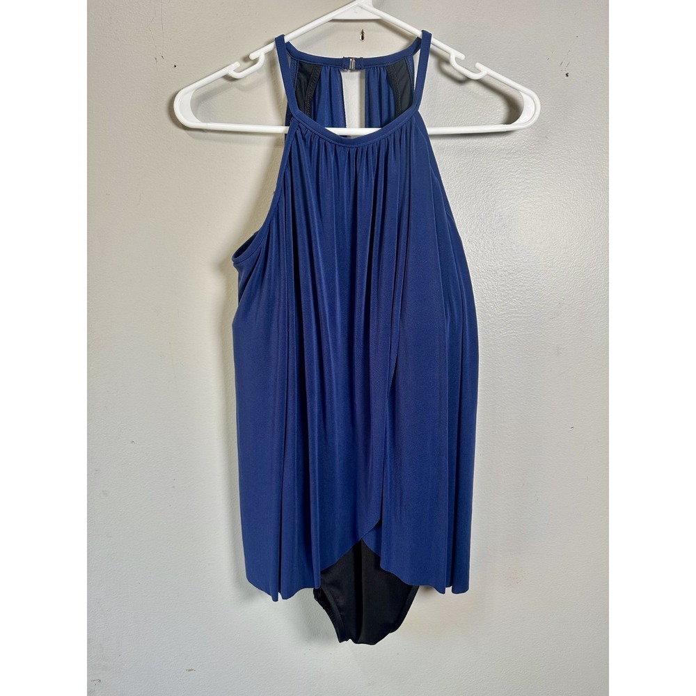 Magicsuit One Piece Swimsuit Size 12 Navy Black Modest Flyaway Womens